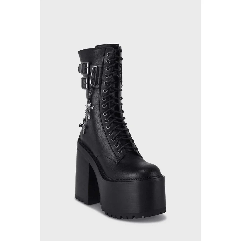 killstar rogue platform boots cross chain size 11
